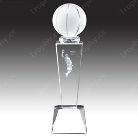 basketball player crystal trophy award