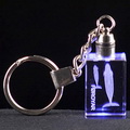 Kristall Schlüsselanhänger mit blauer LED-Beleuchtung
