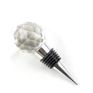 faced crystal ball wine stopper