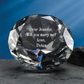 3d laser engraved diamond crystal paperweight
