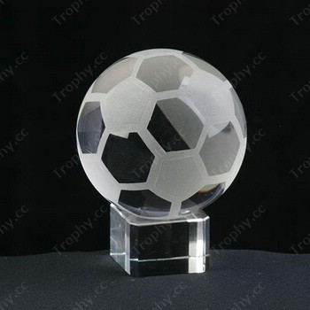 crystal football paperweight