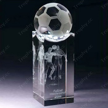 3d laser crystal football paperweight