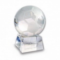 crystal glass football trophy award with 3d laser enrgaving