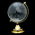 crystal globe with golden stand holder