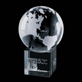 optic crystal world globe paperweight