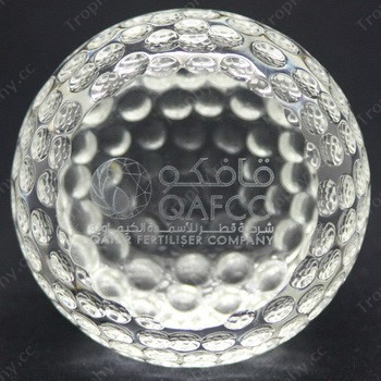 engraved crystal glass golfball