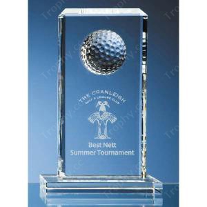 golf crystal glass plaque