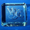 jade glass cube paperweight