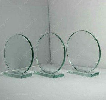 round jade glass frame award plaque