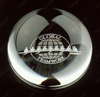 engraved crystal halfsphere