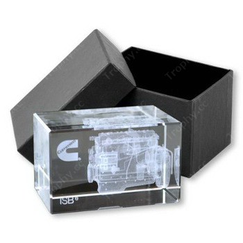 3d laser crystal cube presentation box