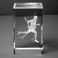 3d laser runner engraved cube crystal paperweight