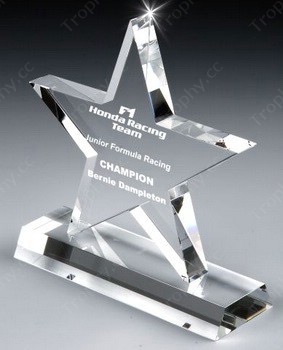 engraved crystal star award