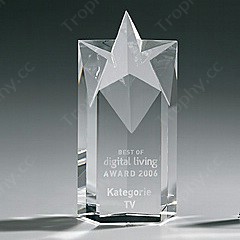 engraved crystal star trophy award
