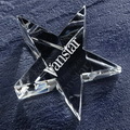 engraved star crystal glass paper weight