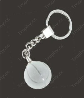 crystal glass basketball keyring