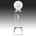 3d laser engraved crystal basketball trophy award