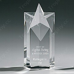 optical crystal star trophy award