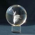 3d crystal sphere with custom design laser etched inside