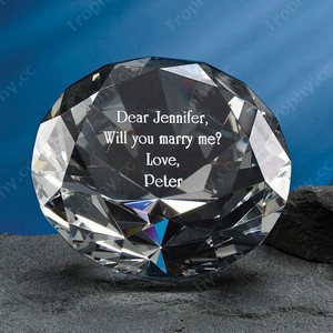 3d laser engraved crystal diamond