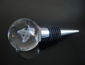 3d laser etched crystal ball shaped wine stopper
