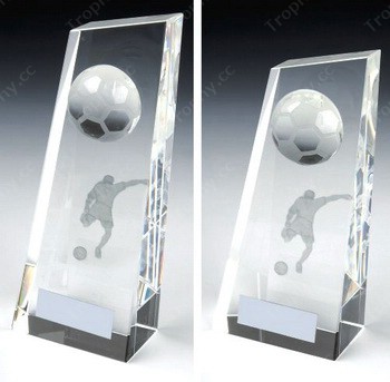 football crystal award plaque