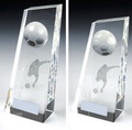 custom optical crystal football trophy award plaque