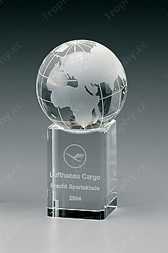 crystal globe with a rectangle crystal base