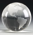 optical crystal world globe with flat bottom